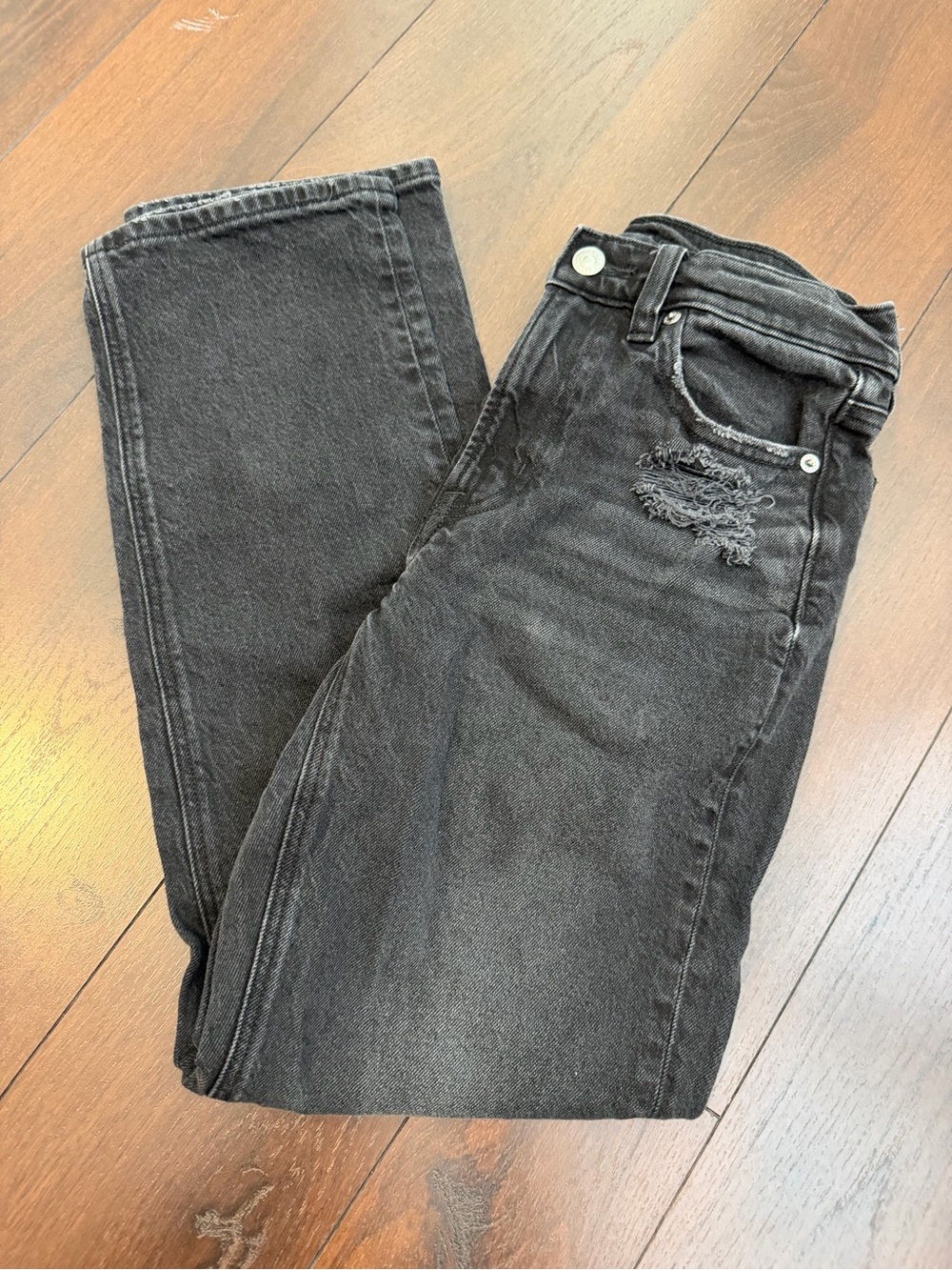 American Eagle 2 black super high rise ankle straight jeans denim bottoms